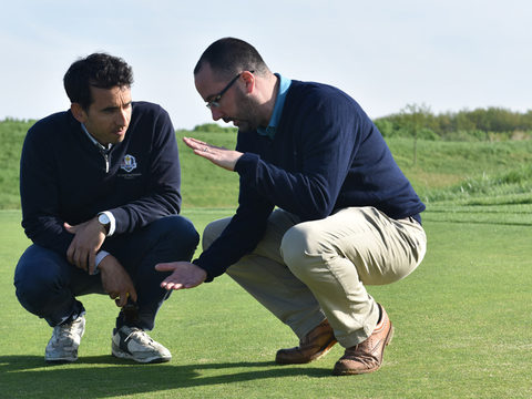 Alejandro Reyes and Daniel Lightfoot talk turf at Le Golf National