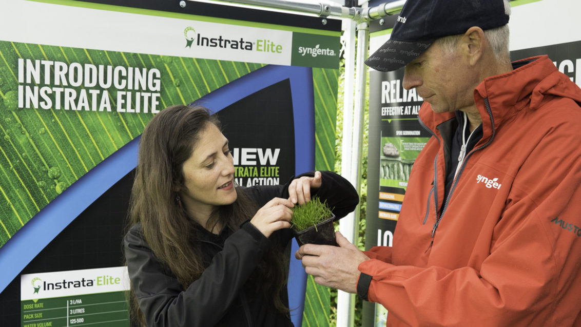 Marcela Munoz and Rod Burke at Turf Science Live Instrata Elite launch