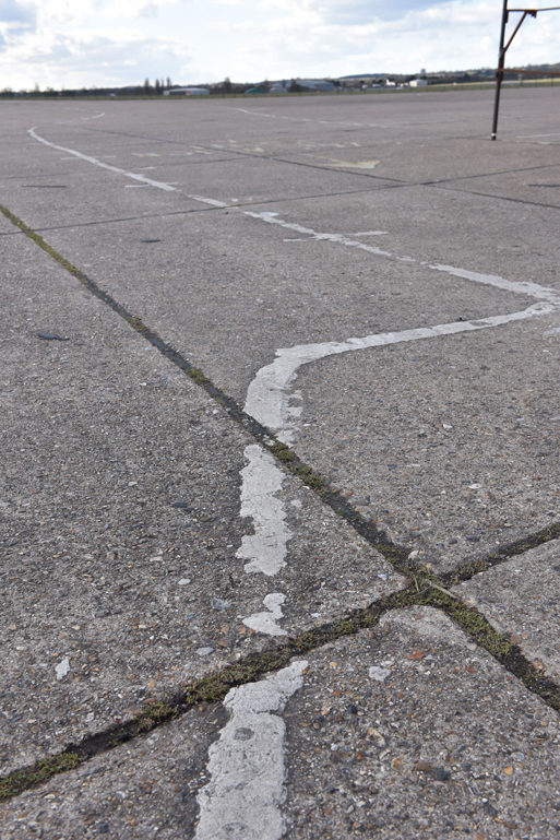 North Weald Airfield - grass growth in expansion joints